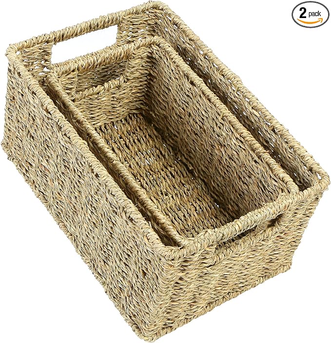 HOONEX Wicker Baskets for Storage, Seagrass Baskets by HOONEX