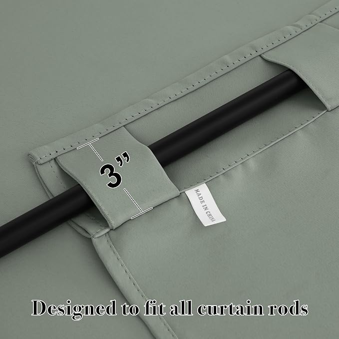 RYB HOME Sage Green Curtains for Living Room, Elegent Farmhouse Vertical Back - Image 5