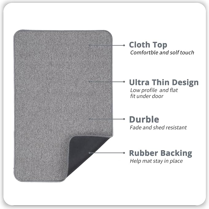 Bath Mat, Ultra Thin Bathroom Rugs, Rubber Bath Mats - Image 2