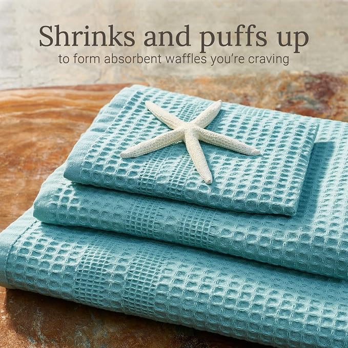 GILDEN TREE Waffle Hand Towels for Bathroom Quick Dry Towel Super Absorbent - Image 3