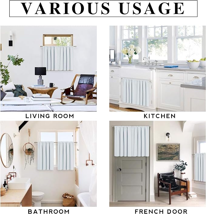 RYB HOME Short Curtains for Living Room Blackout Portable Blinds Shades for - Image 7