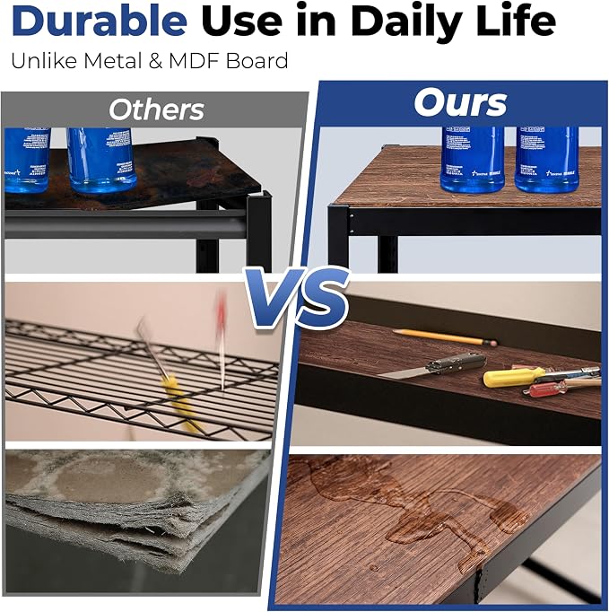 HOMEDANT House 5-Tier Metal Rolling Cart Shelf Rack Casters Heavy Duty Wheel - Image 13