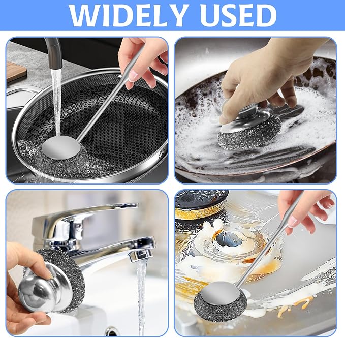 2Pcs Stainless Steel Wool Scrubber Sets, Dish Scrubber - Image 7