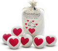 Friendsheep Wool Dryer Balls Red Heart 6 Pack XL Organic Premium Reusable by Friendsheep