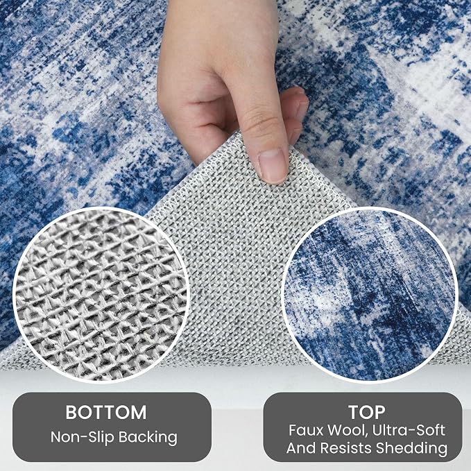 IOHOUZE Round Area Rug 5 Ft Circle Entryway Rugs Round Washable Door Mat Indoor - Image 4