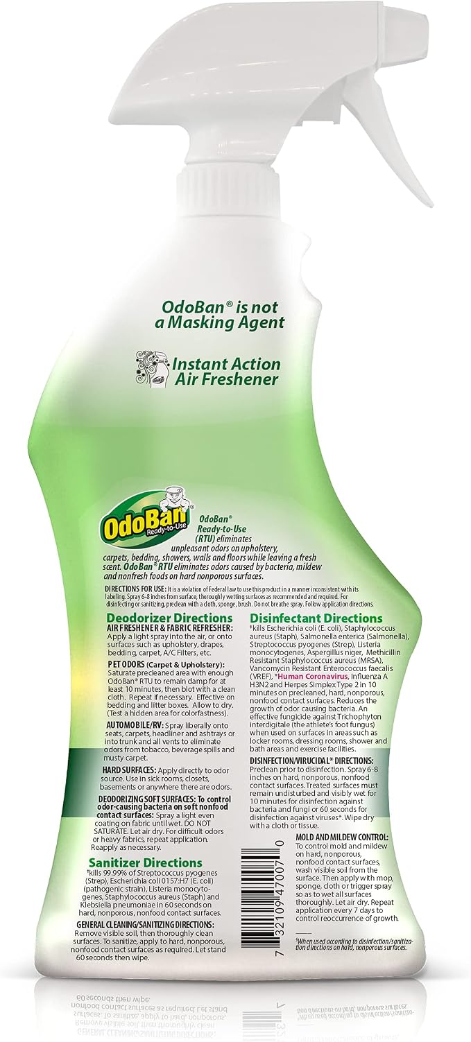 OdoBan Ready-to-Use Disinfectant and Odor Eliminator, Made in the USA, Original - Image 2