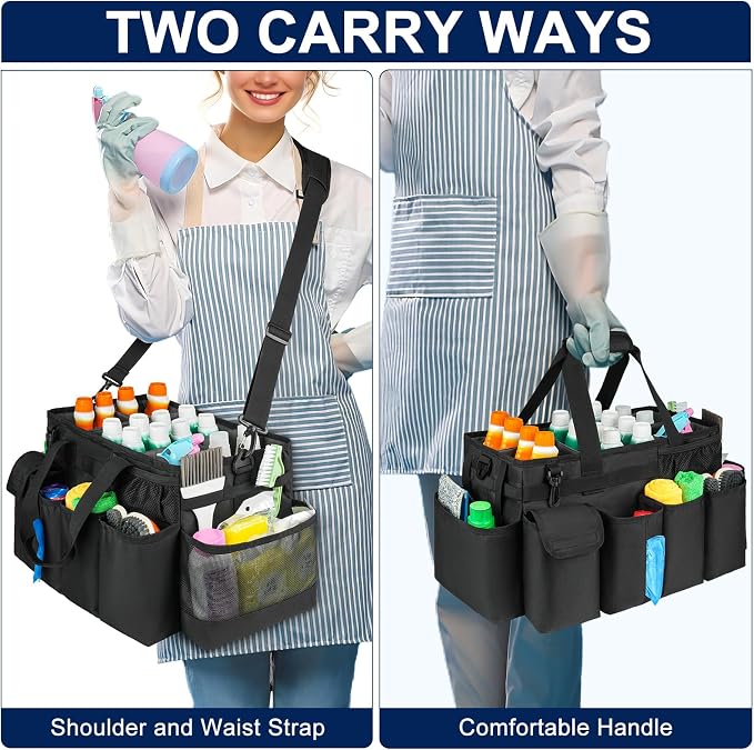 Cleaning Caddy Bag, Extra Large Cleaning Supplies Organizer - Image 5