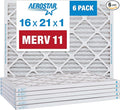 Aerostar 16x21x1 MERV 11 Pleated Air Filter, AC Furnace Air Filter, 6 Pack by AirFiltersDelivered