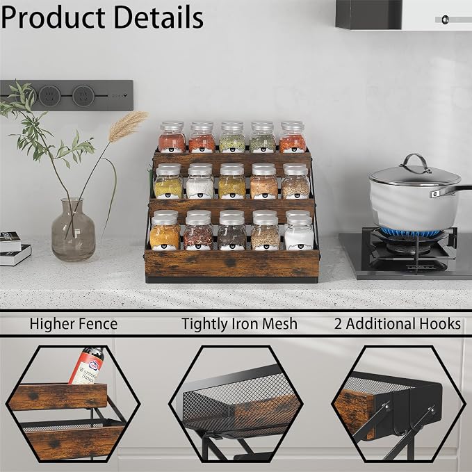 3 Tier Foldable Spice Rack Organizer - Image 3