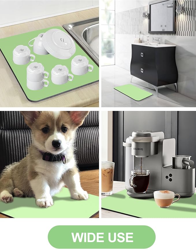 Dish Drying Mat for Kitchen Counter, Hide Stain Anti Absorbent for Kitchen - Image 6