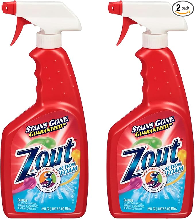 Zout Laundry Stain Remover Spray, Triple Enzyme Formula, 22 Ounce Bottles by ZOUT