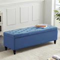 Storage Ottoman 50.2 Inches Upholstered Fabric Storage Ottoman Bench，Button by LivingGiving