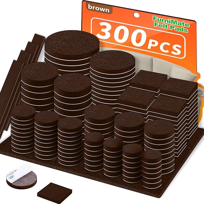Felt Furniture Pads 300 Pieces, Furniture Pads by FurniMate