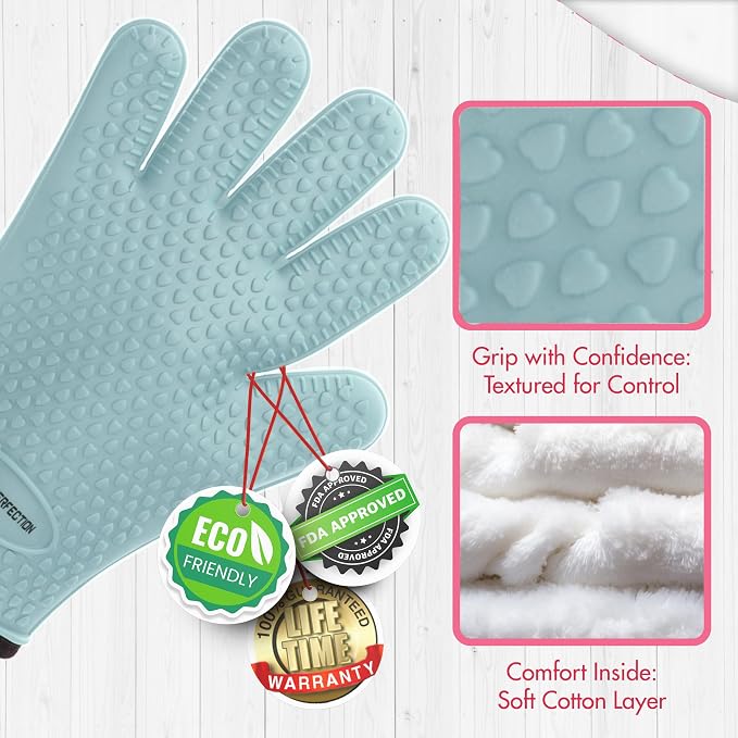 KITCHEN PERFECTION Silicone Smoker Oven Gloves - Image 5