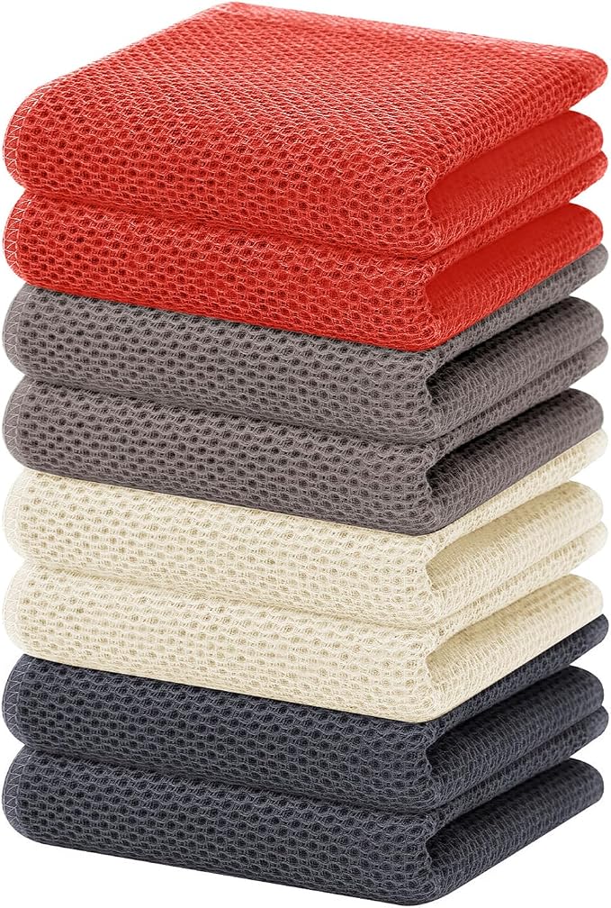 Homaxy 100% Cotton Waffle Weave Kitchen Dish Towels, Ultra Soft Absorbent Quick by Homaxy