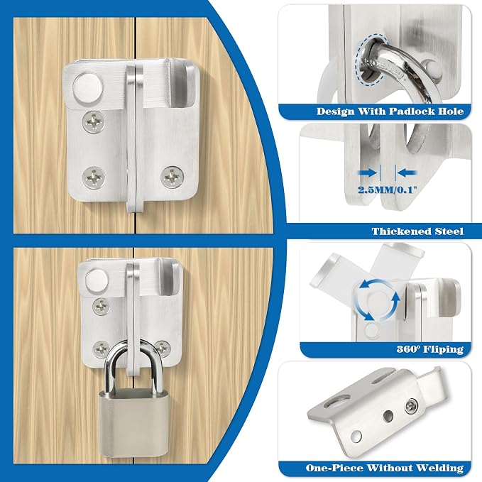 Alise Flip Latch, Gate Latches Slide Bolt Latch Safety Door Lock Catch - Image 4