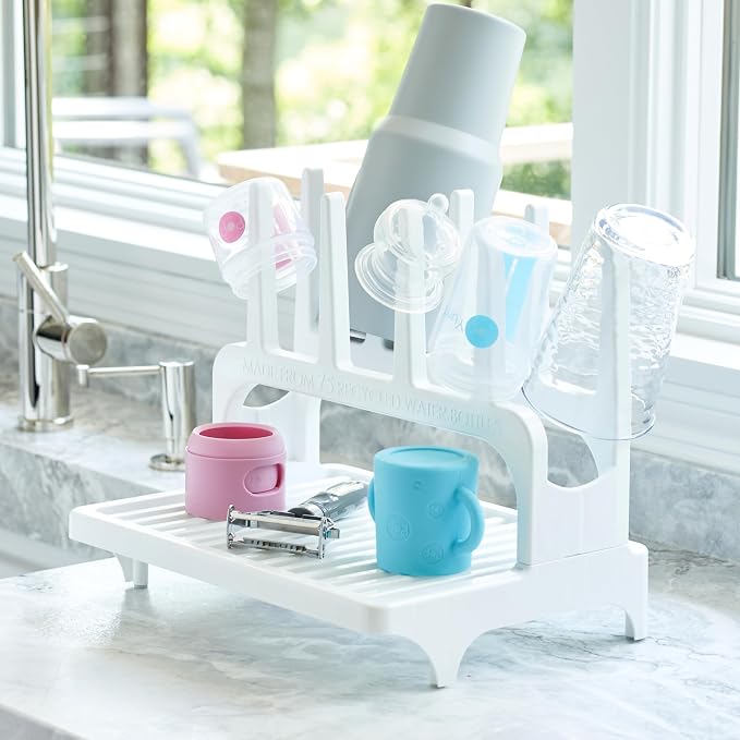 PopYum Glacier White Space Saving Drying Rack from 100% Recycled Bottles - Image 2