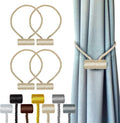 Hion Magnetic Curtain Tiebacks Beige 4 Pack, Curtain Tiebacks Buckles Holdbacks by Hion