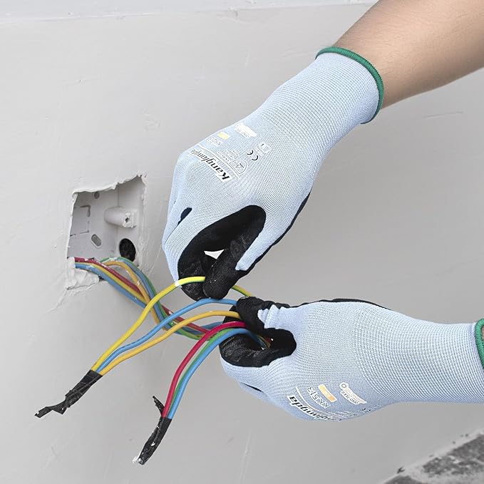 6-Paris XL Work Gloves for Men and Women, Nitrile Coated Safety Protective - Image 3