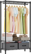Heavy Duty Rolling Garment Rack 3 Tiers Adjustable Wire Shelving by MEIGAOPLASTICANDMETALHKCOLIMITED
