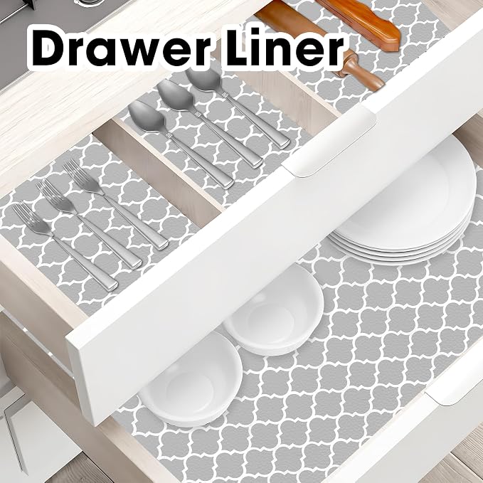 Shelf Liner for Kitchen Cabinets Non-Adhesive 12in X 10FT Cabinet Liners for - Image 8