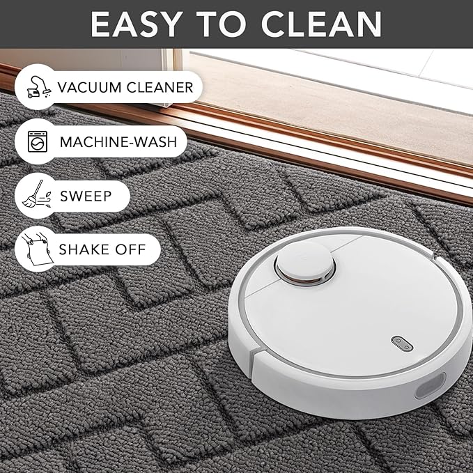 hicorfe Dirt Trapper Indoor Doormat, Non Slip Backing Washable Door Mats - Image 7