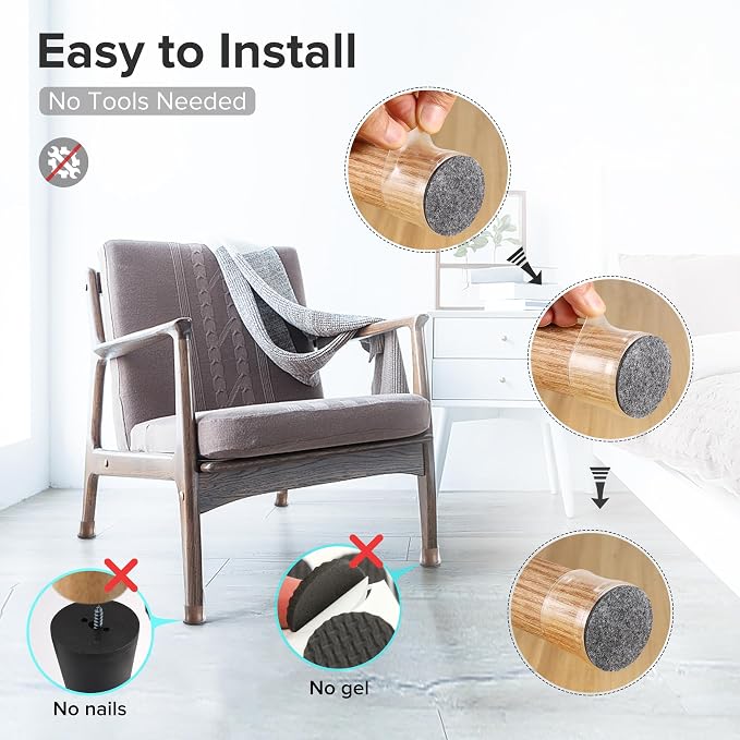 24PCS Upgraded Silicone Chair Leg Floor Protectors - Image 5