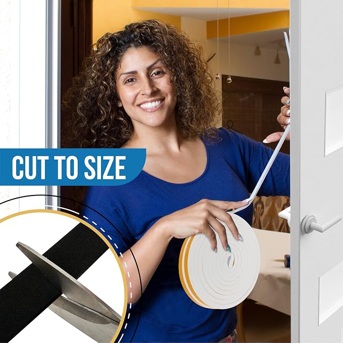 High Density Foam Weather Stripping Door Seal Strip Insulation Tape Roll - Image 8