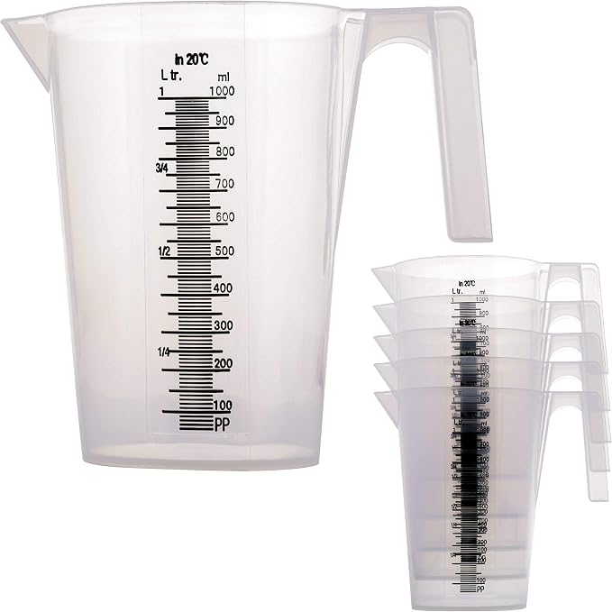 TCP Global 1 Liter Plastic Graduated Measuring and Mixing Pitcher by TCPGlobal