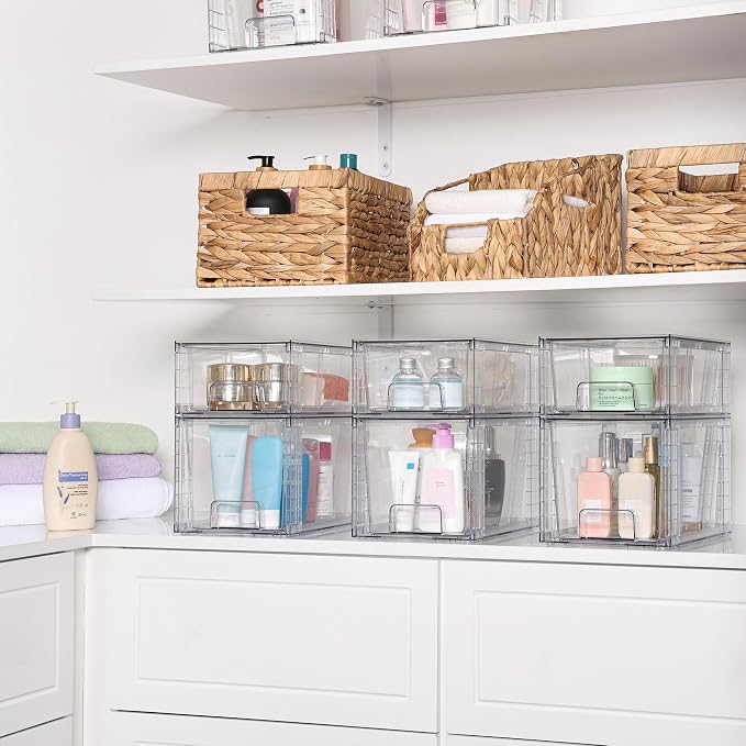 Vtopmart 8 Pack Clear Stackable Storage Drawers, Plastic Drawers - Image 7