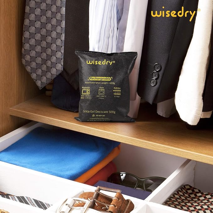 wisedry 4 x 500 Grams Rechargeable Silica Gel Car Dehumidifier, Microwave Fast - Image 5