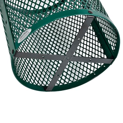 Global Industrial 36 Gallon Outdoor Steel Trash Can - Image 6