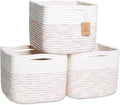 NaturalCozy Storage Cubes 9”x9”x7”Cotton Rope Woven Baskets by NaturalCozy