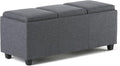 SIMPLIHOME Avalon 42 Inch Wide Contemporary Rectangle Storage Ottoman in Slate by SimpliHome