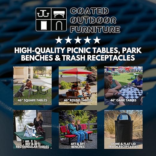 COATEDOUTDOORFURNITURE RDT-P-TXTDBL Heavy Duty Round Trash Receptacle - Image 2