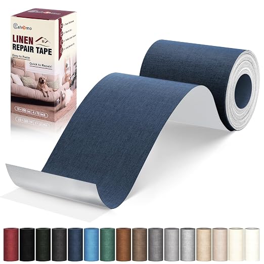 Linen Repair Tape 4x79 inch, Self Adhesive Fabric Patches, Linen Patch Tape Kit by Cahomo