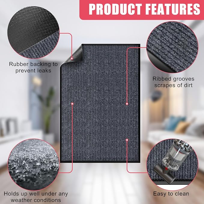 Kuyal Front Door Mat, Commercial Floor Inside Outside Entrance, Heavy Duty - Image 4