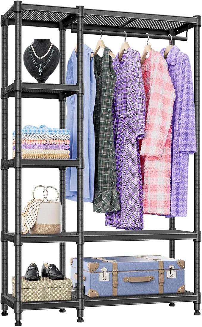 IZEUK Heavy Duty Rolling Garment Rack Wire Clothes Rack by IZEUK