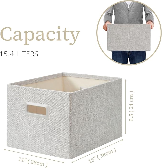 DECOMOMO Storage Bins for Shelves Robust Fabric Closet Bins for Shelves Toy - Image 8