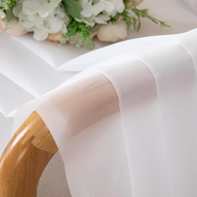 Chyhomenyc White Sheer Curtains 108 Inch Length 2 Panels Set, Extra Long Light - Image 4