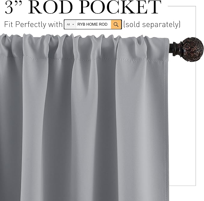 RYB HOME Small Window Curtains - Image 2