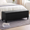 HUIMO Faux Leather Storage Ottoman Bench 50.3 Inch Extra Long PU Upholstered by HUIMO