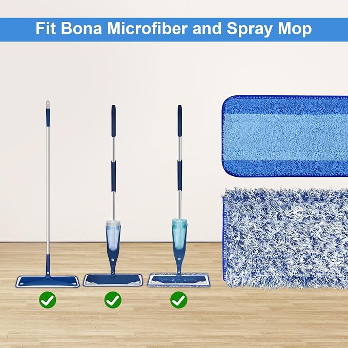 4 Pack Microfiber Cleaning Pad for Bona Mop Safe for Hardwood & Hard Surface - Image 4