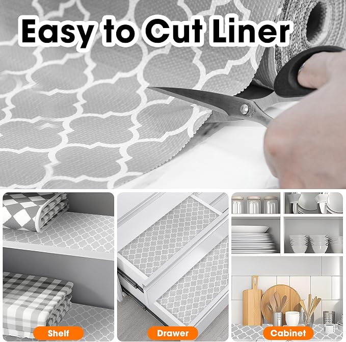 Shelf Liner for Kitchen Cabinets Non-Adhesive 12in X 10FT Cabinet Liners for - Image 4