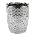 Modern Round Silver Small Trash Can Wastebasket, Garbage Container Bin by BASDHE