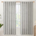 YoungsTex Dark Grey Linen Semi Sheer Curtains 2 Panels by YoungsTex