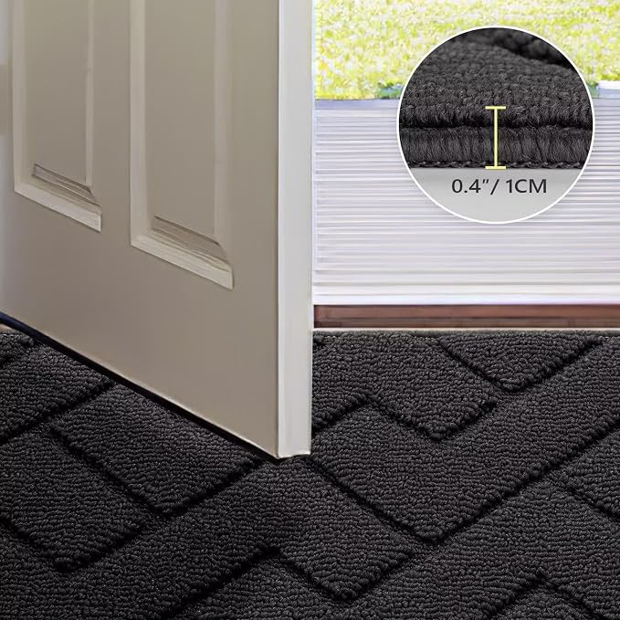 hicorfe Indoor Doormat, Front Back Door Mat Rubber Backing Non Slip Door Mats - Image 4