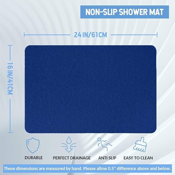 Non-Slip Bathtub Mat, 2 Pack Anti Slip Shower Mat, Fast Drying Bathtub Mats - Image 2