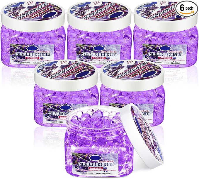 6 Pcs Air Freshener Gel Beads Bulk Odor Eliminator Beads Odor Removing Gel by Dansib