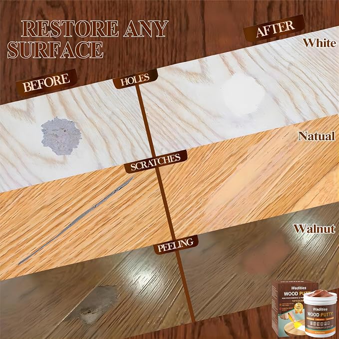 Walnut Wood Filler, Walnut Wood Putty, Paintable Stainable Wood Repair Putty - Image 5